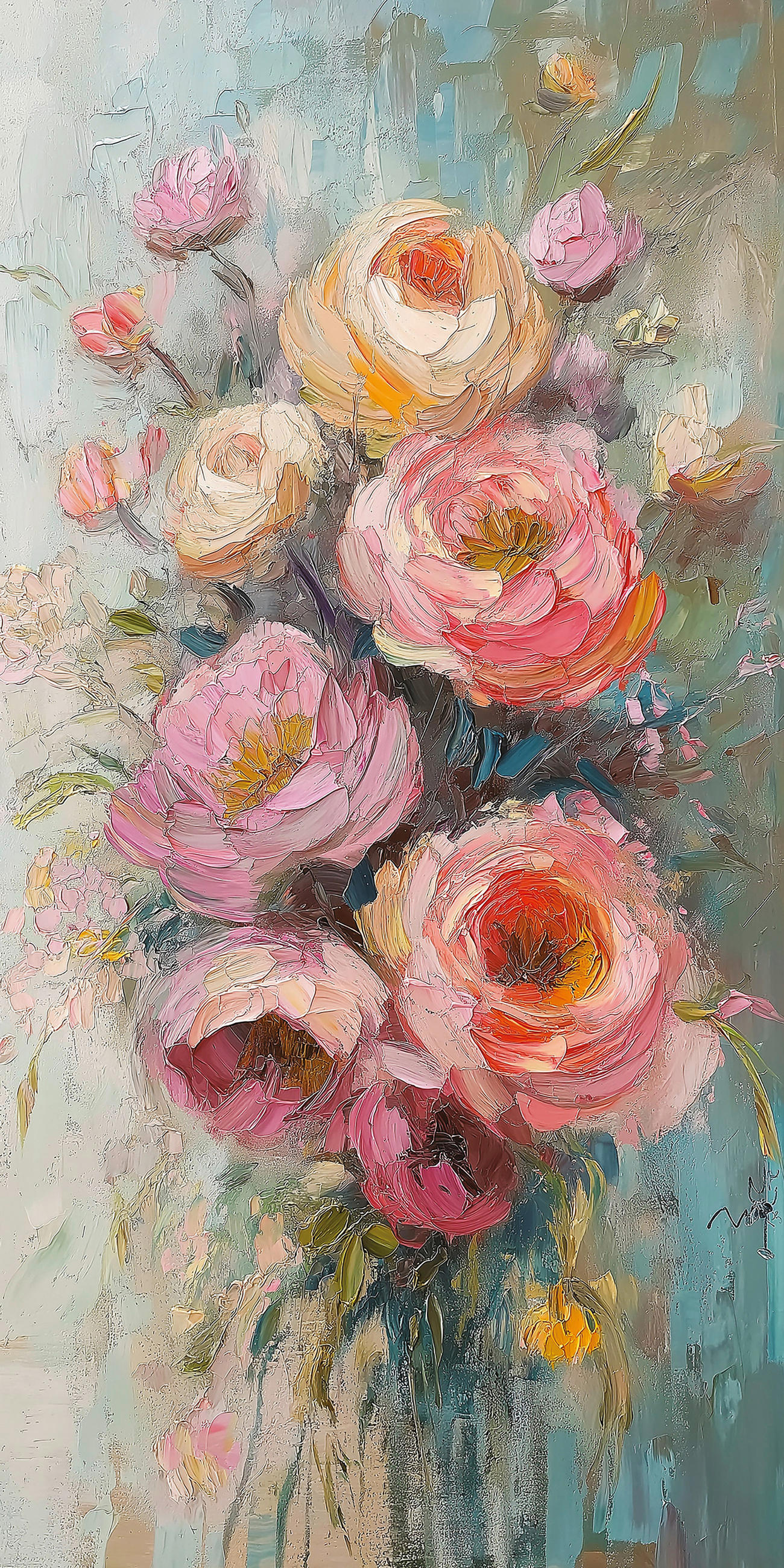 KEILRAHMENBILD Blumen 20/40 cm  - Multicolor, Basics, Holz/Papier (20/40cm)