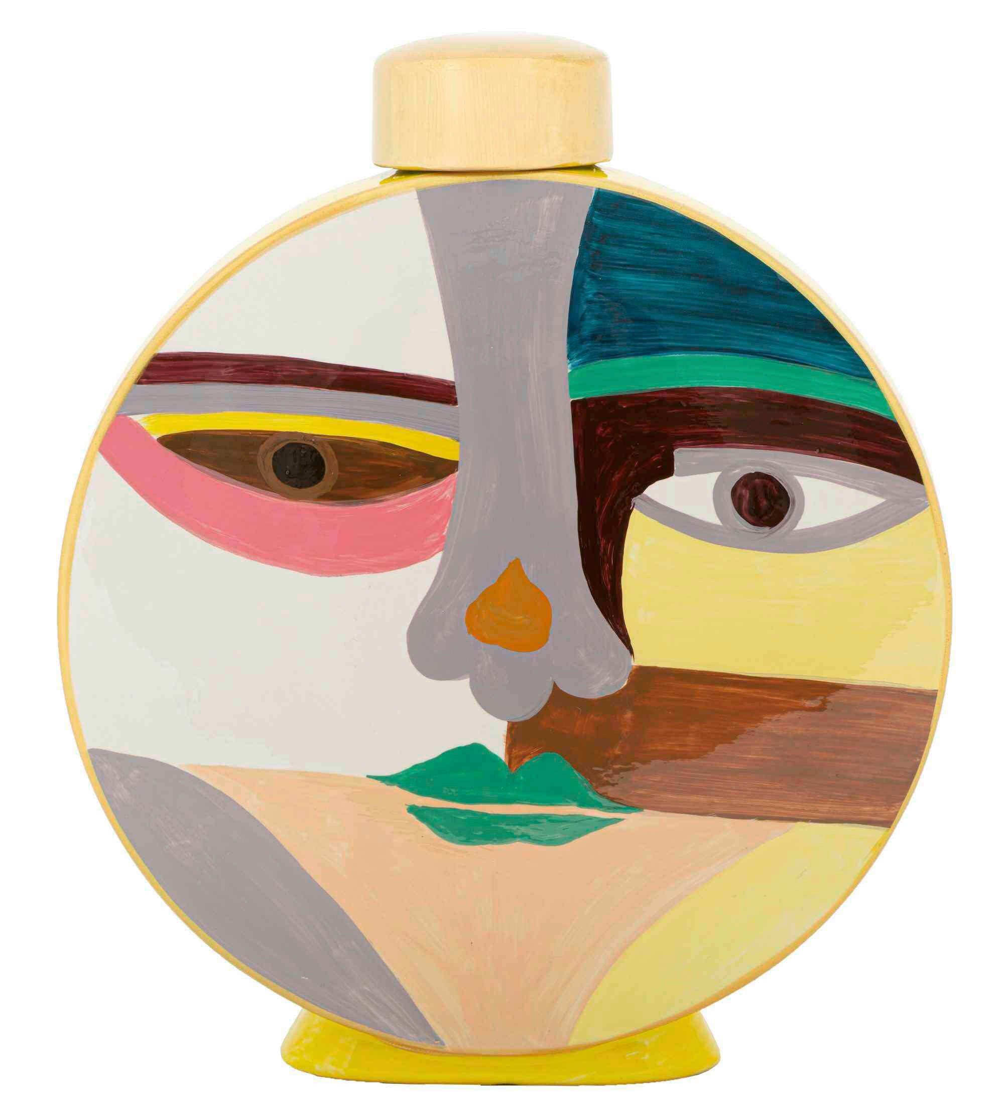 Vase Pot Piccassy Color Round Multicolor B: 28 cm