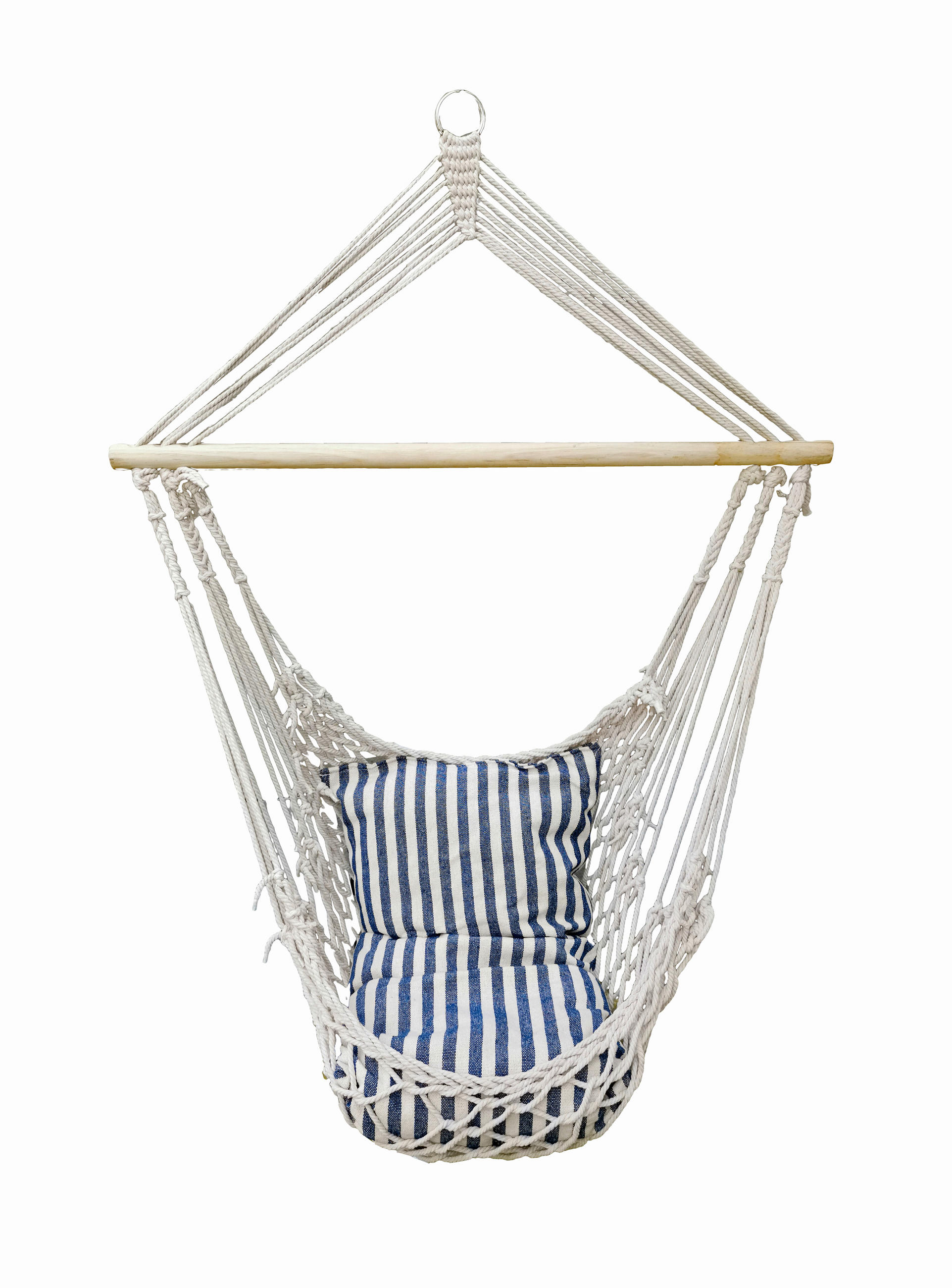 HÄNGESESSEL 70/130/60 cm  - Blau/Weiß, MODERN, Holz/Textil (70/130/60cm) - Gardenson