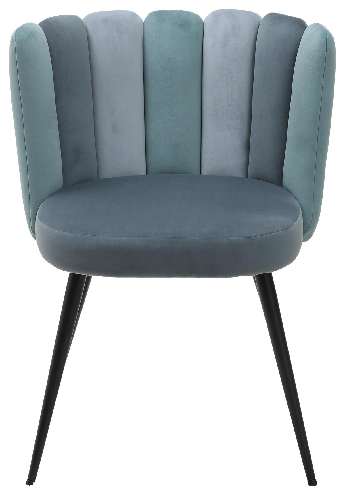 STUHL Samt Blau, Türkis  - Türkis/Blau, Design, Textil/Metall (58,5/79/55,5cm) - home24