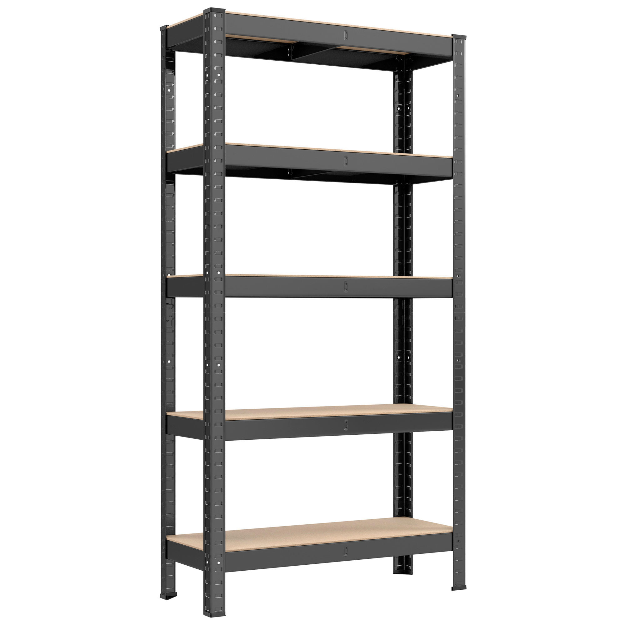 REGÁL NA ŤAŽKÉ BREMENÁ - čierna, Basics, kov/kompozitné drevo (75/150/30cm)