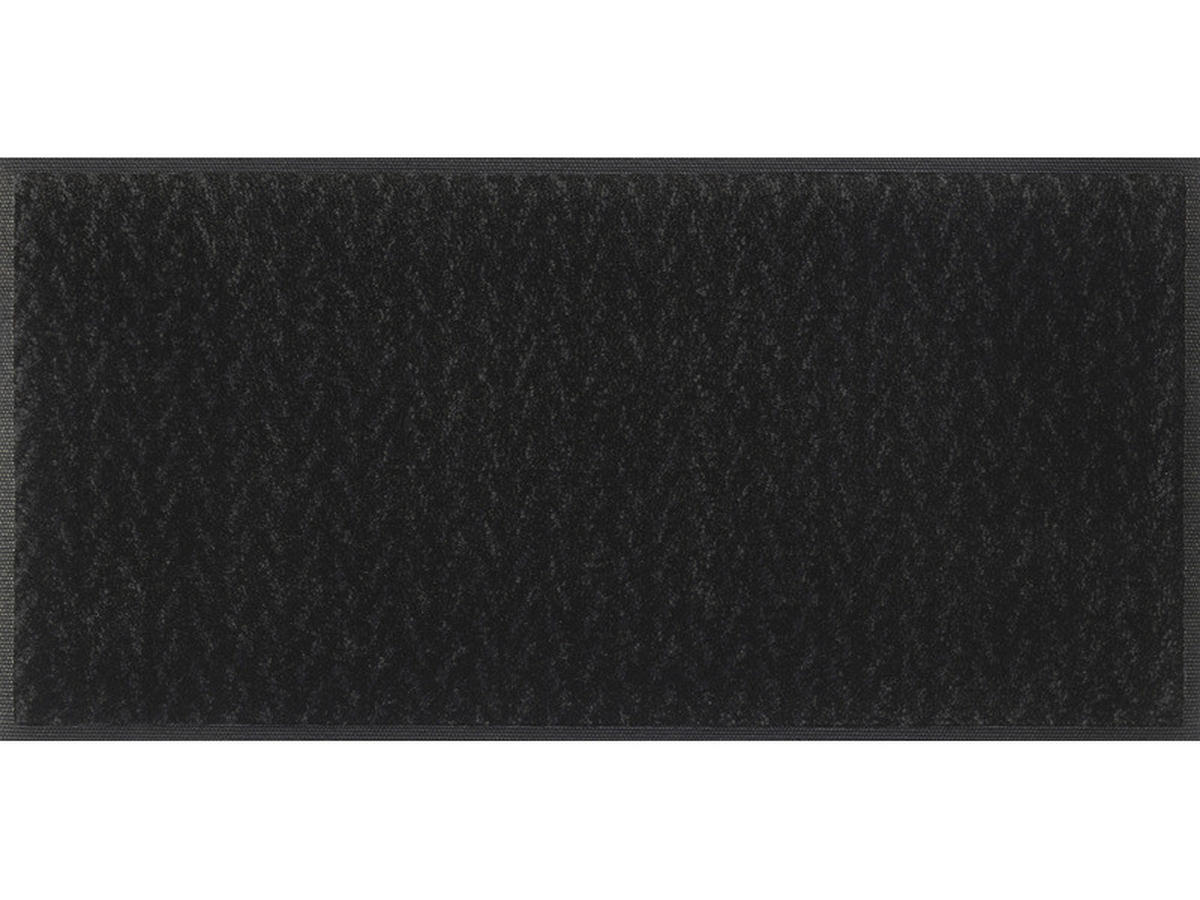 LÄUFER 35/75 cm Duo Charcoal  - Schwarz, KONVENTIONELL, Kunststoff/Textil (35/75cm) - wash+dry