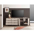 TV-ELEMENT Schwarz, Kaschmir  220/70/38 cm  - Kaschmir/Schwarz, MODERN, Holzwerkstoff/Metall (220/70/38cm) - Carryhome