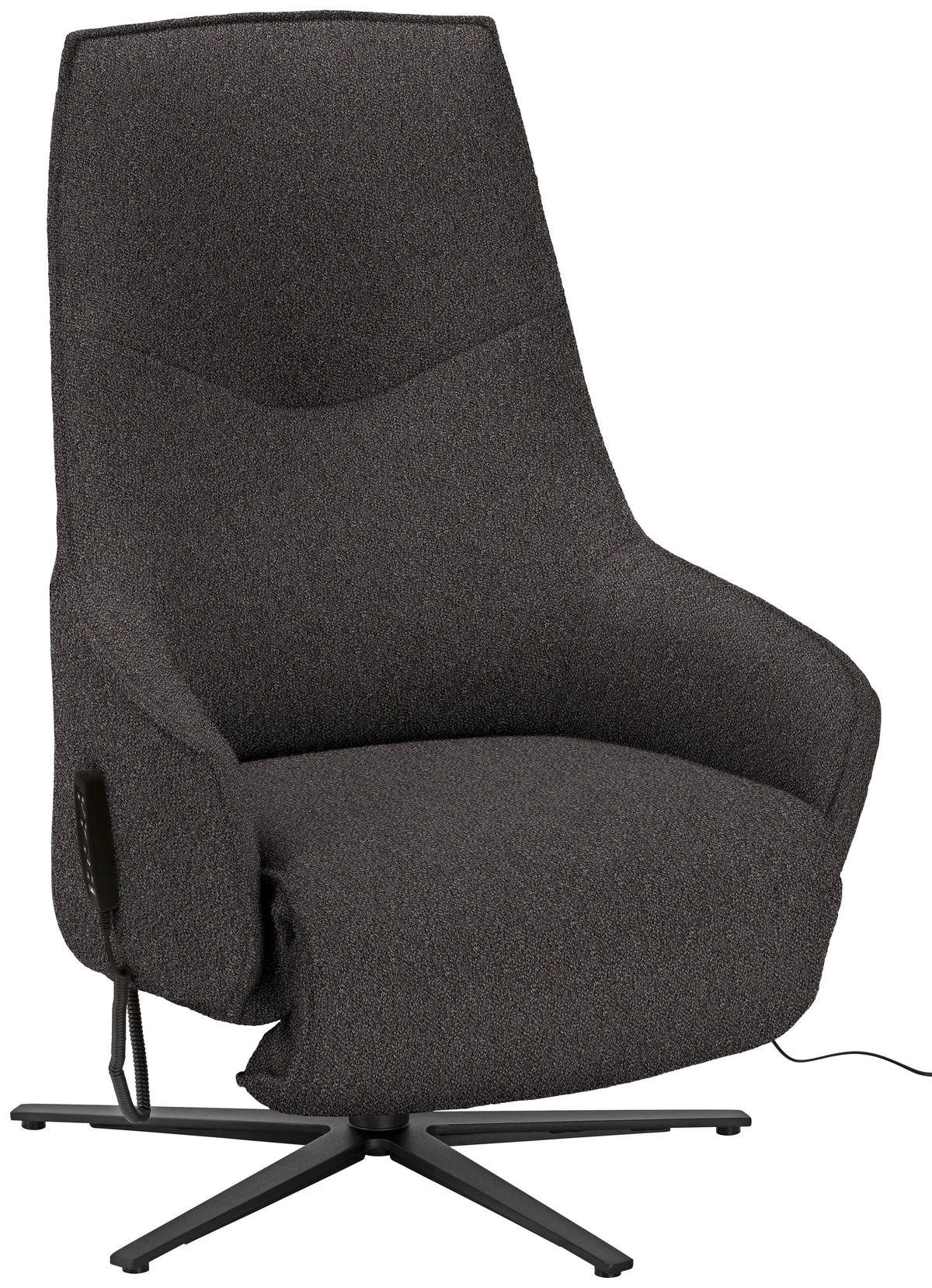 RELAXSESSEL in Textil Graubraun  - Anthrazit/Graubraun, Design, Textil/Metall (70/112/85cm) - Himolla Komfortklass