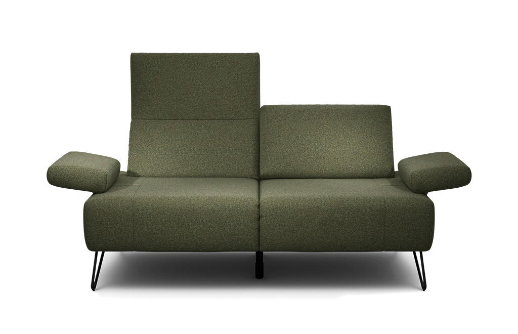 2-SITZER-SOFA in Chenille Waldgrün  - Waldgrün/Schwarz, Design, Textil/Metall (164-194/85/86-94cm) - SENSOO