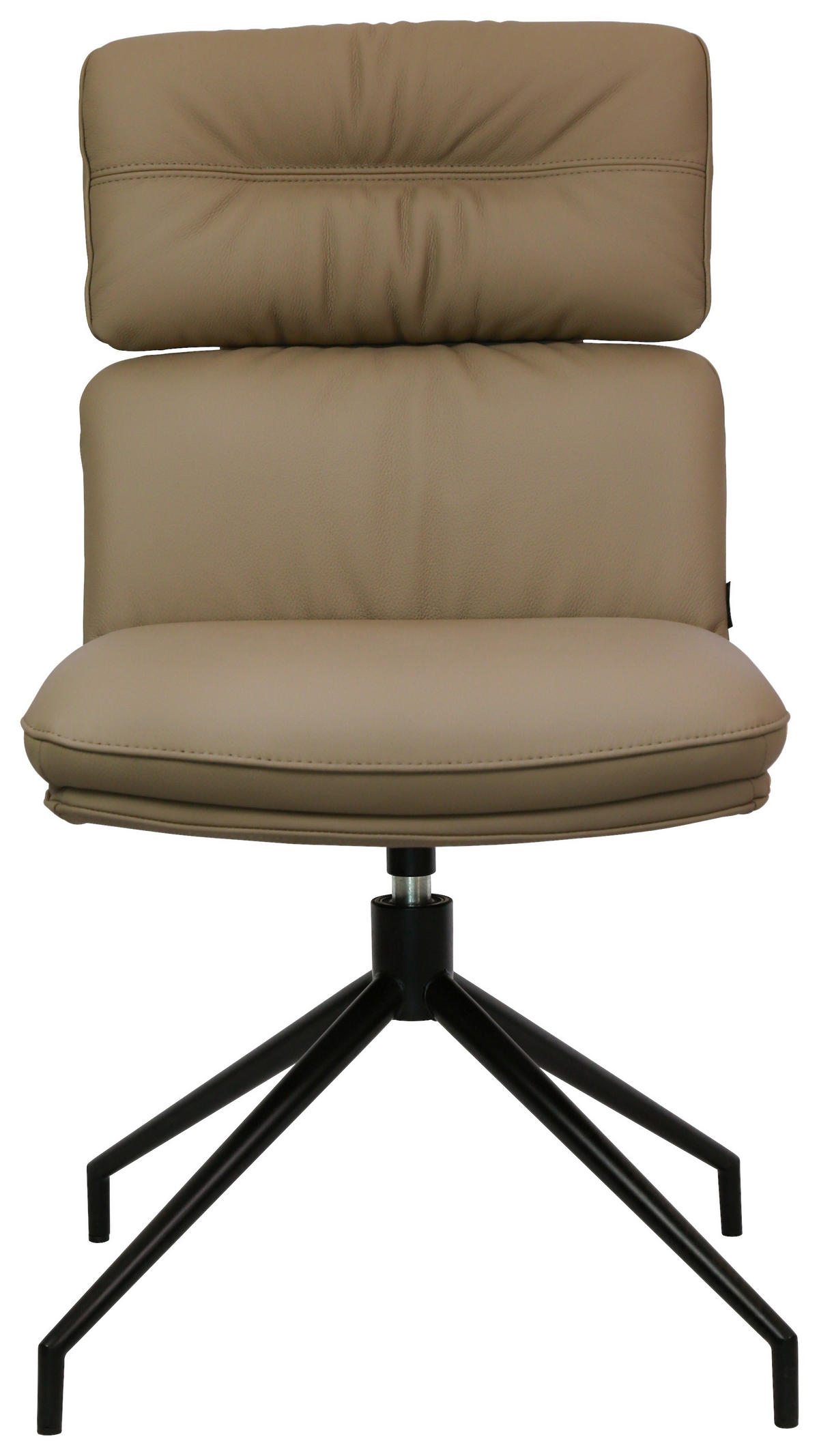 STUHL Echtleder Schwarz, Taupe  - Taupe/Schwarz, Design, Leder/Metall (50/92/64,5cm) - Dieter Knoll