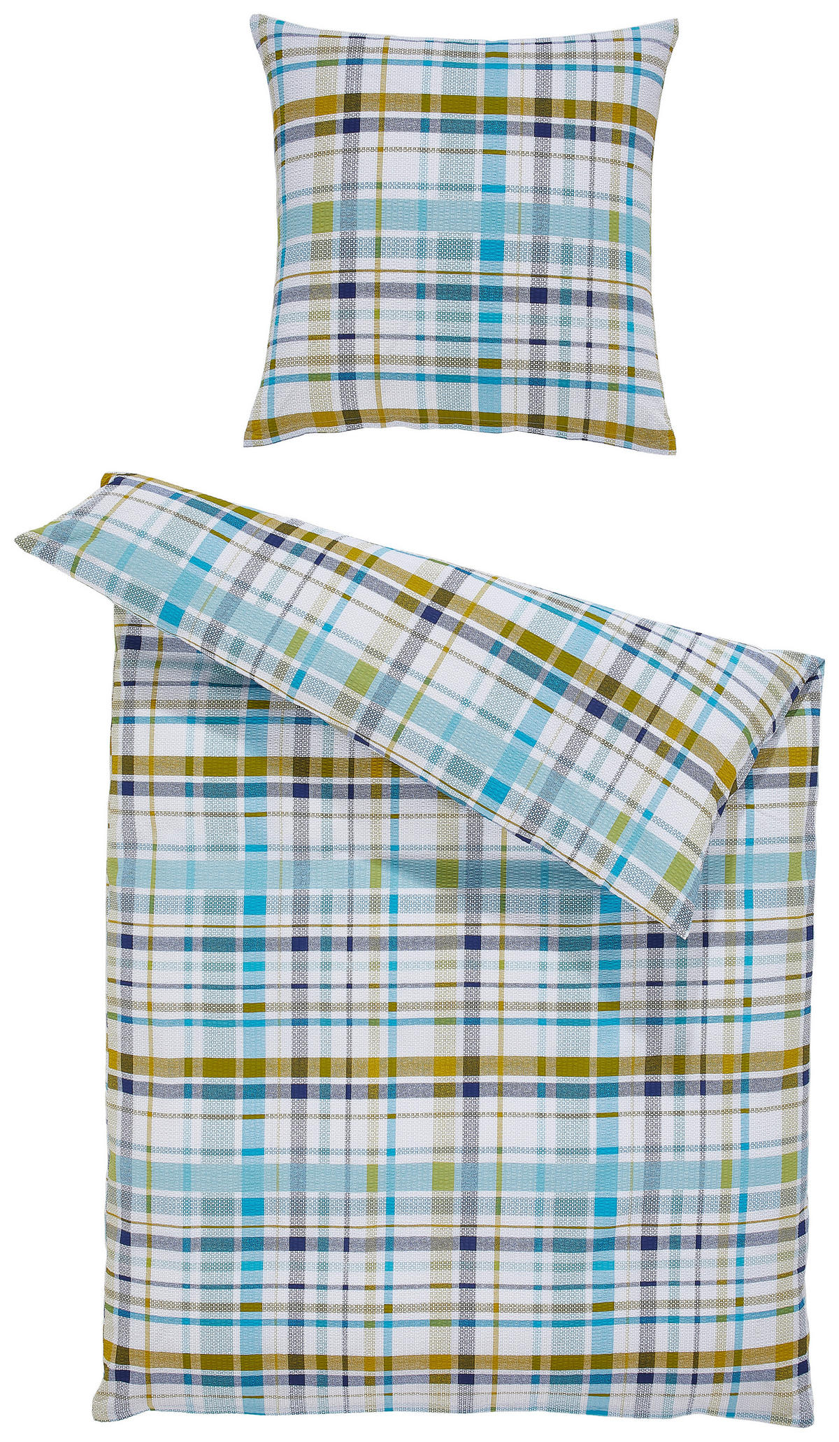 BETTWÄSCHE Tango Seersucker 135/200 cm  - Blau/Weiß, KONVENTIONELL, Textil (135/200cm) - Janine