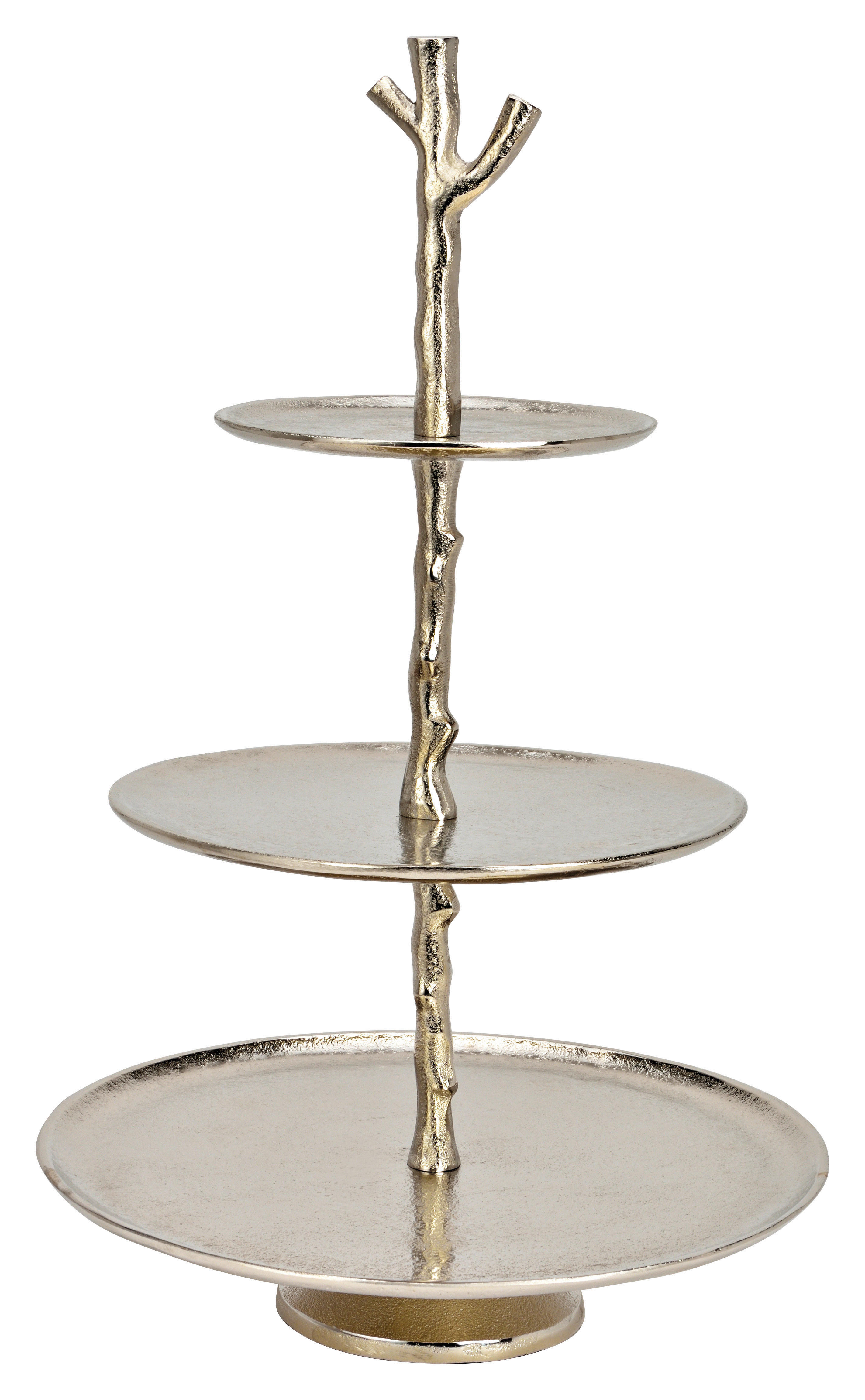 ETAGERE 3-stöckig - Silberfarben, Design, Metall (34/53/18cm)