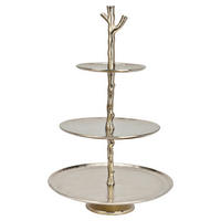 ETAGERE 3-stöckig - Silberfarben, Design, Metall (34/53/18cm)