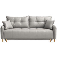 SCHLAFSOFA Chenille Hellgrau  - Buchefarben/Hellgrau, Design, Holz/Textil (217/97/101cm) - Carryhome