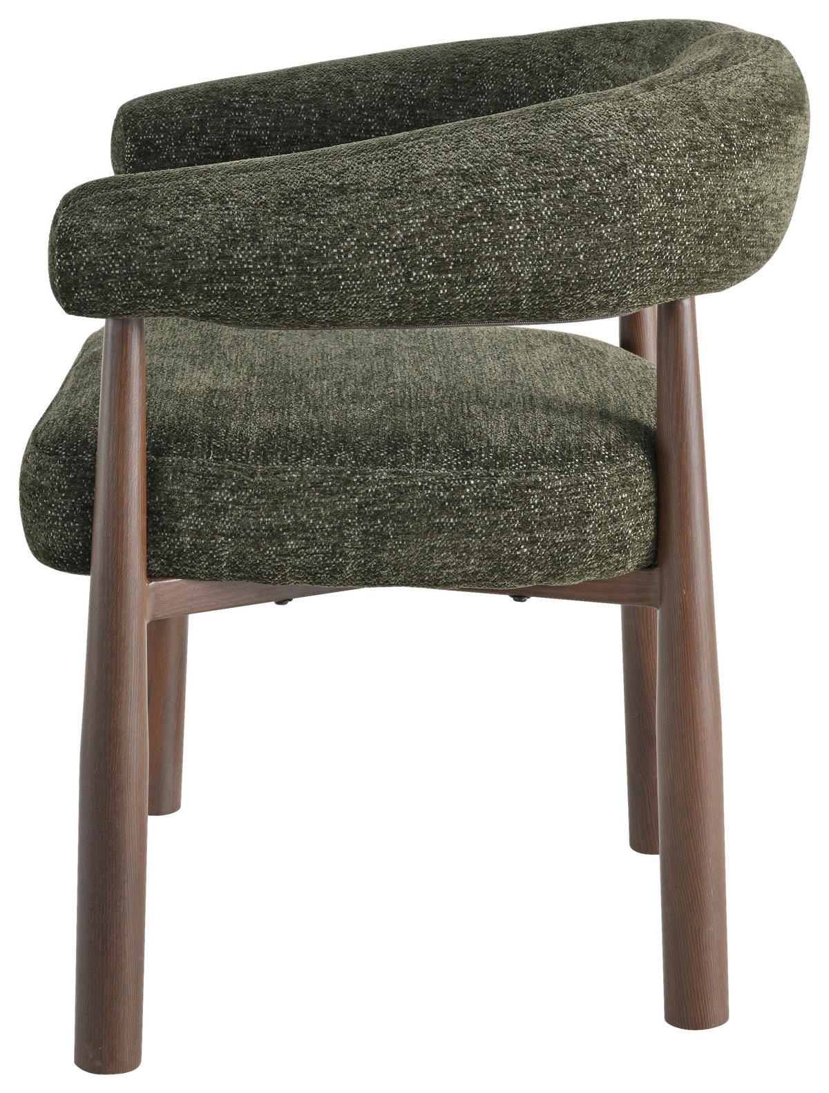 ARMLEHNSTUHL   Webstoff  Grün, Walnussfarben  - Walnussfarben/Grün, MODERN, Textil/Metall (61/75/61cm) - Livetastic