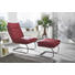 RELAXSESSEL Echtleder - Chromfarben/Rot, Design, Leder/Metall (65/103/85cm) - CHILLIANO