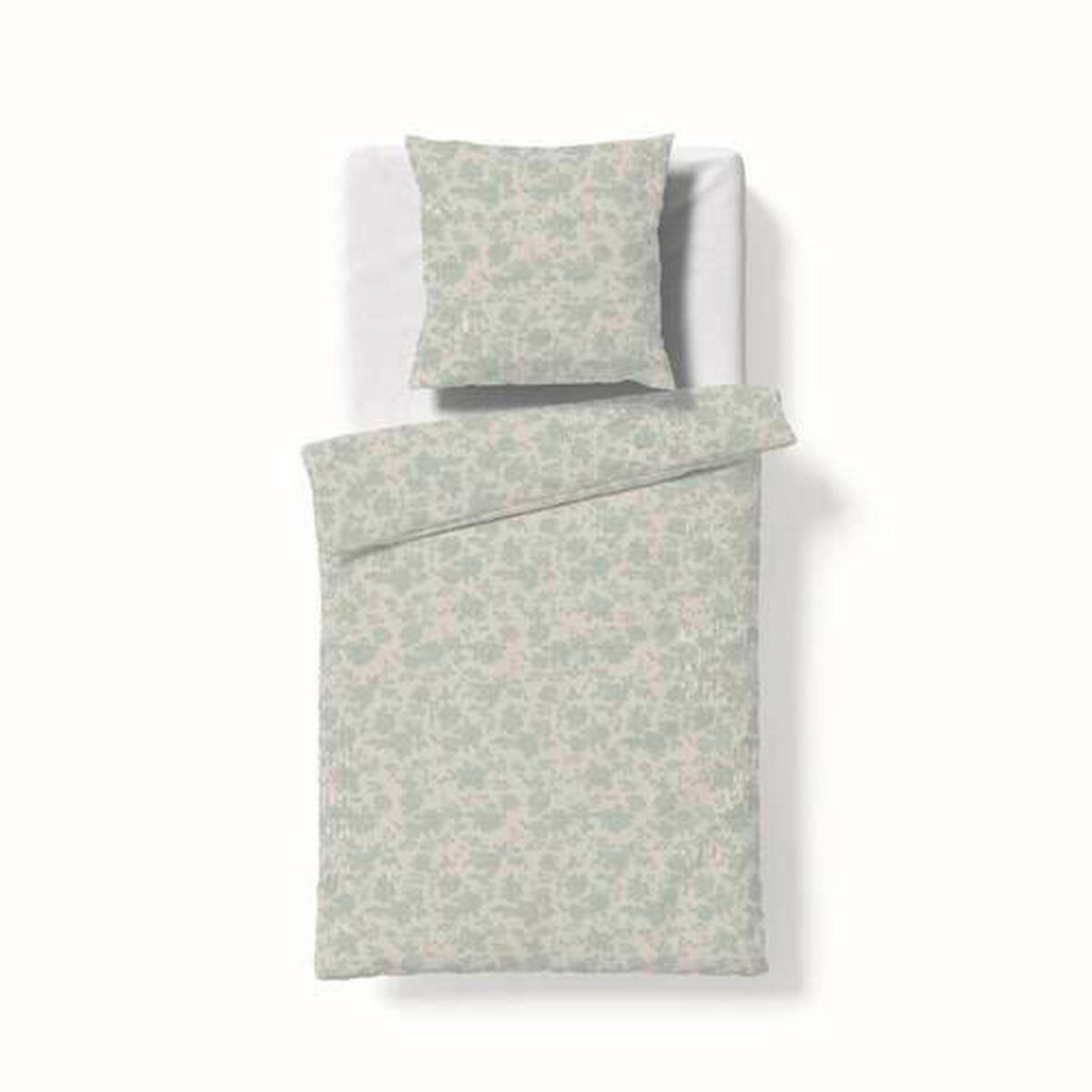 BETTWÄSCHESET Black Premium Tencel Damast Damast 160/210 cm  50 cm/70 cm  - Salbeigrün, Basics, Textil (160/210cm) - Fleuresse