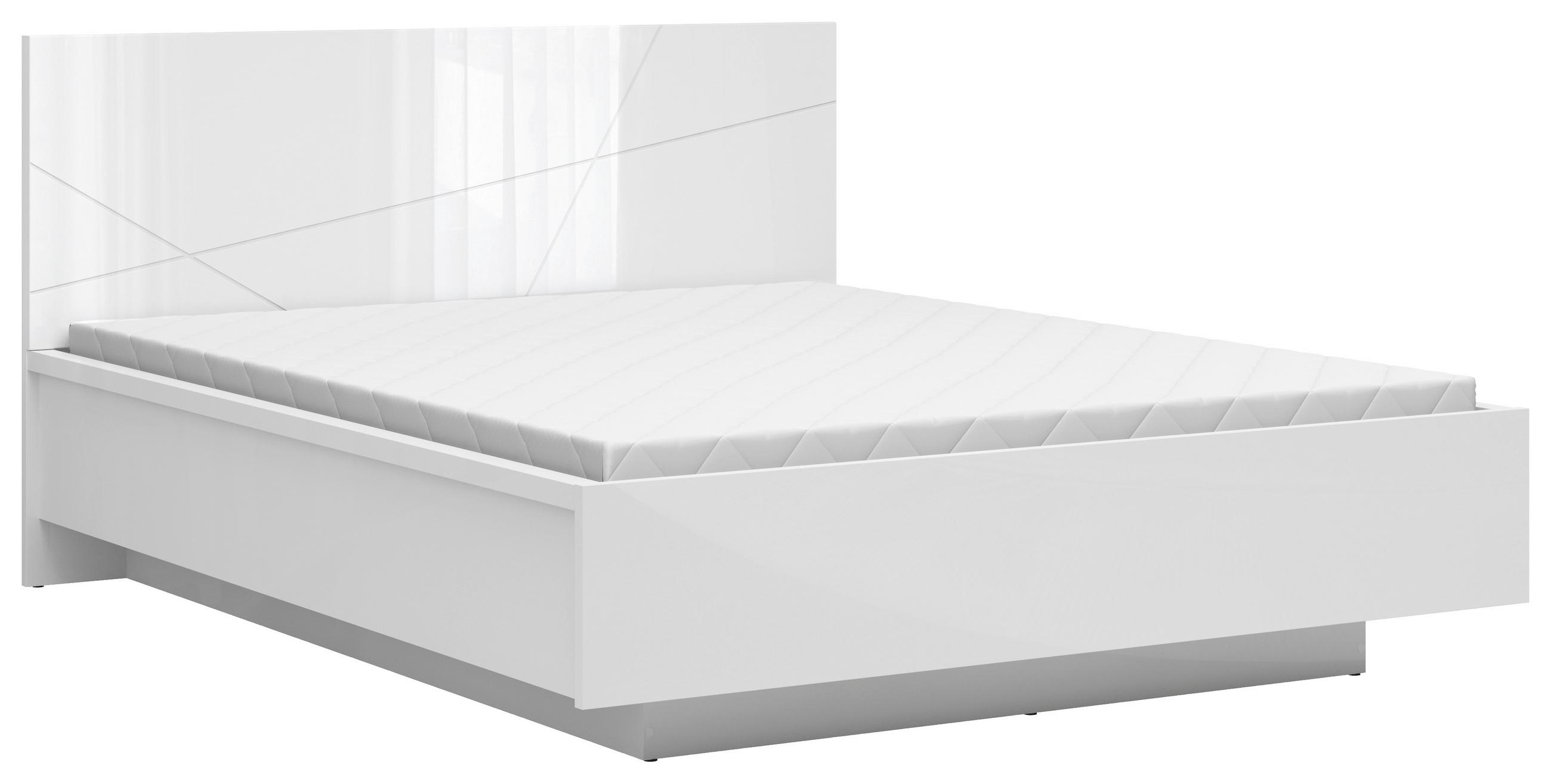 BETT  in Weiß Hochglanz  - Weiß Hochglanz, MODERN (160/200cm) - MID.YOU