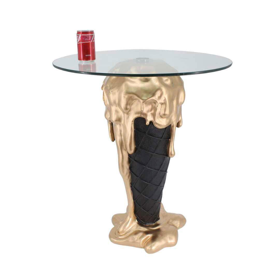 Sculptură - auriu/negru, Basics, plastic/sticlă (60/60/75cm)