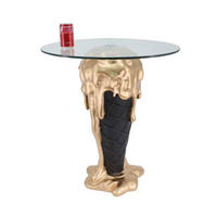 Sculptură - auriu/negru, Basics, plastic/sticlă (60/60/75cm)