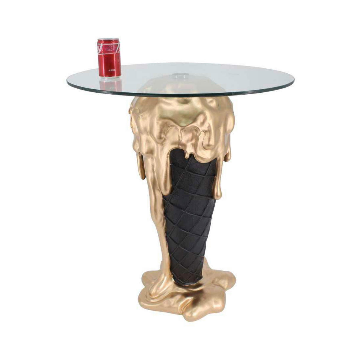 Sculptură - auriu/negru, Basics, plastic/sticlă (60/60/75cm)