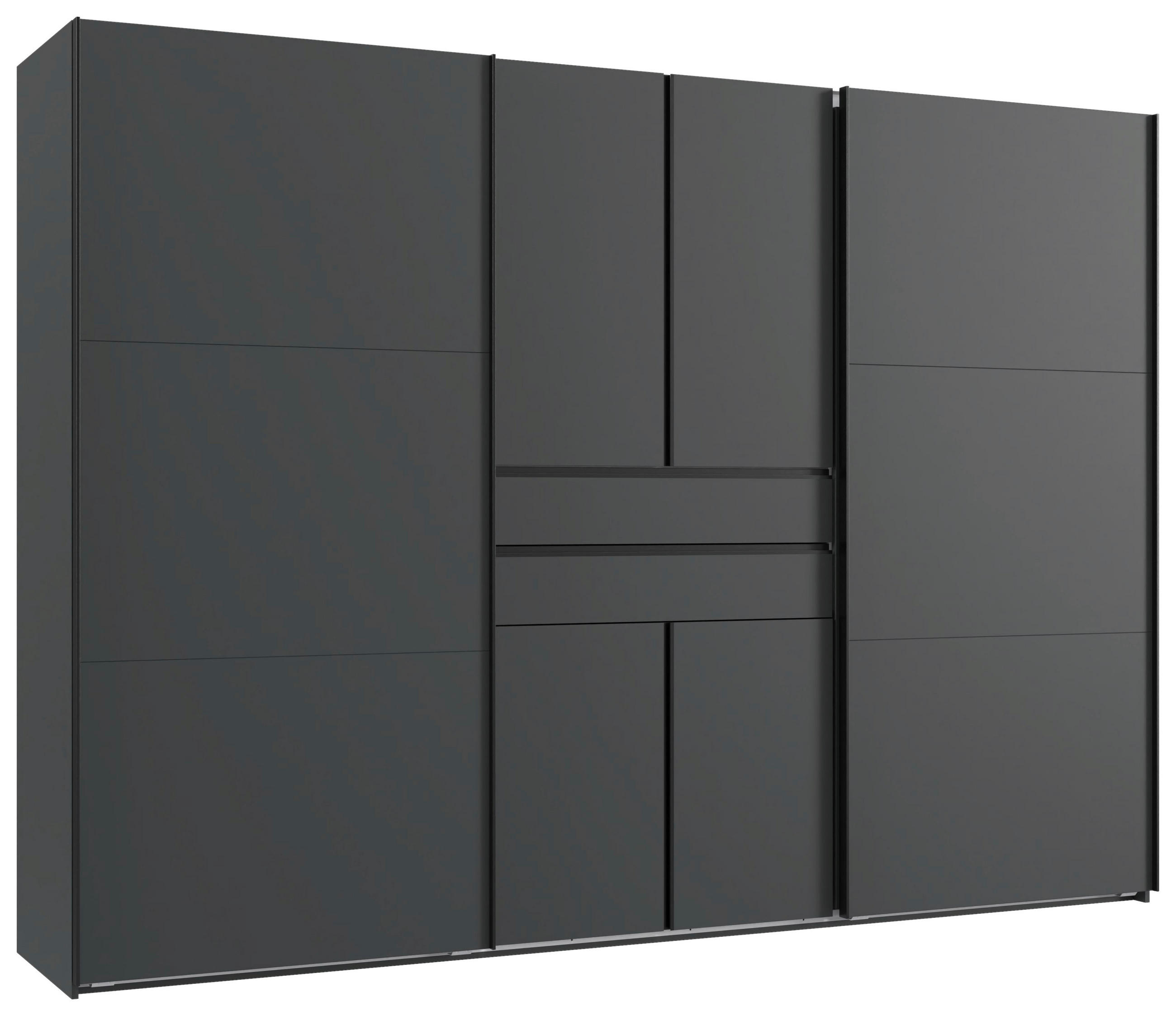 KLEIDERSCHRANK 300/216/65 cm,  in Graphitfarben, 6-türig  - Schwarz/Graphitfarben, Design, Holzwerkstoff/Metall (300/216/65cm) - Stylife