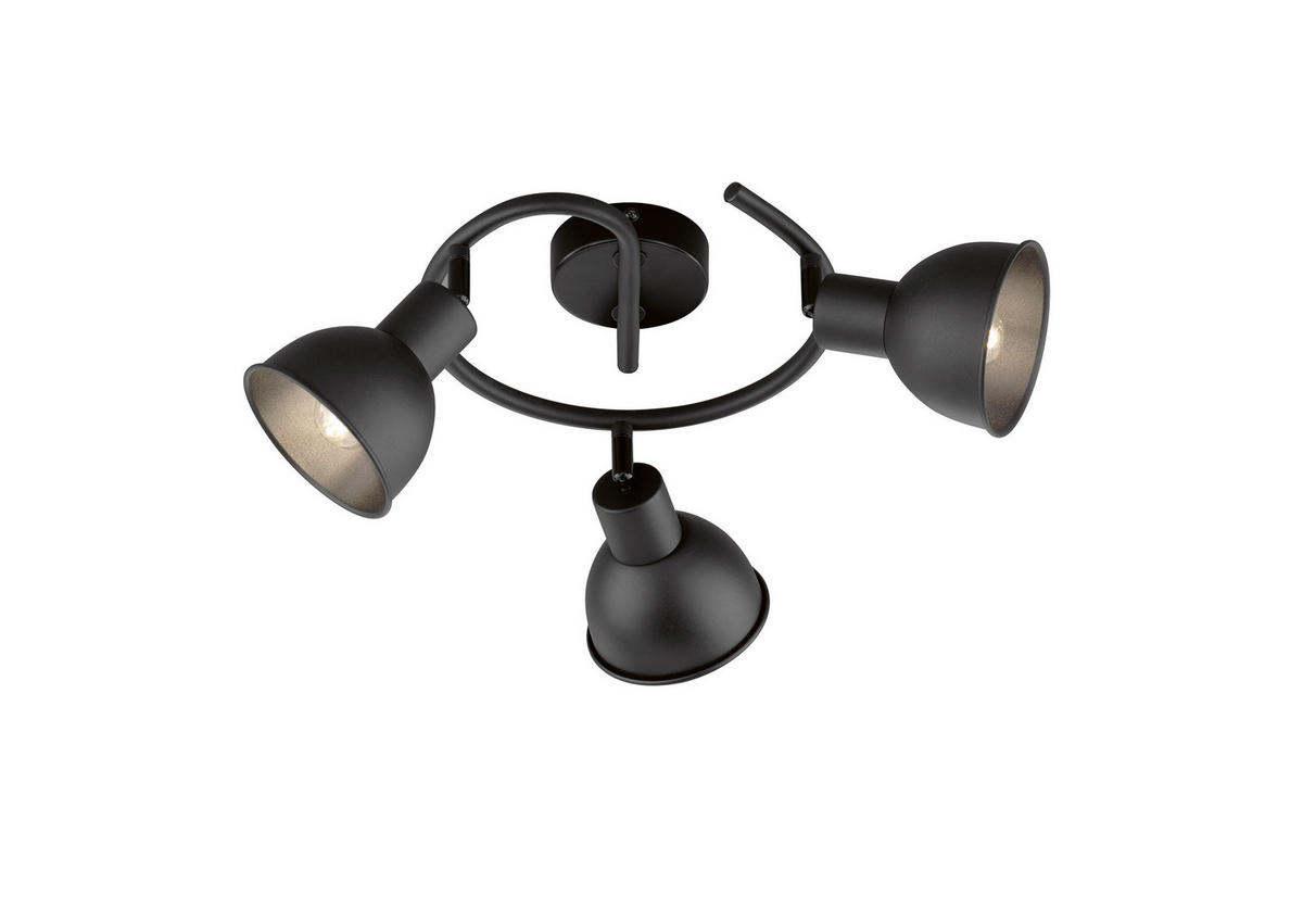 DECKENSTRAHLER - Schwarz, Design, Metall (35,00/17cm) - Fischer & Honsel