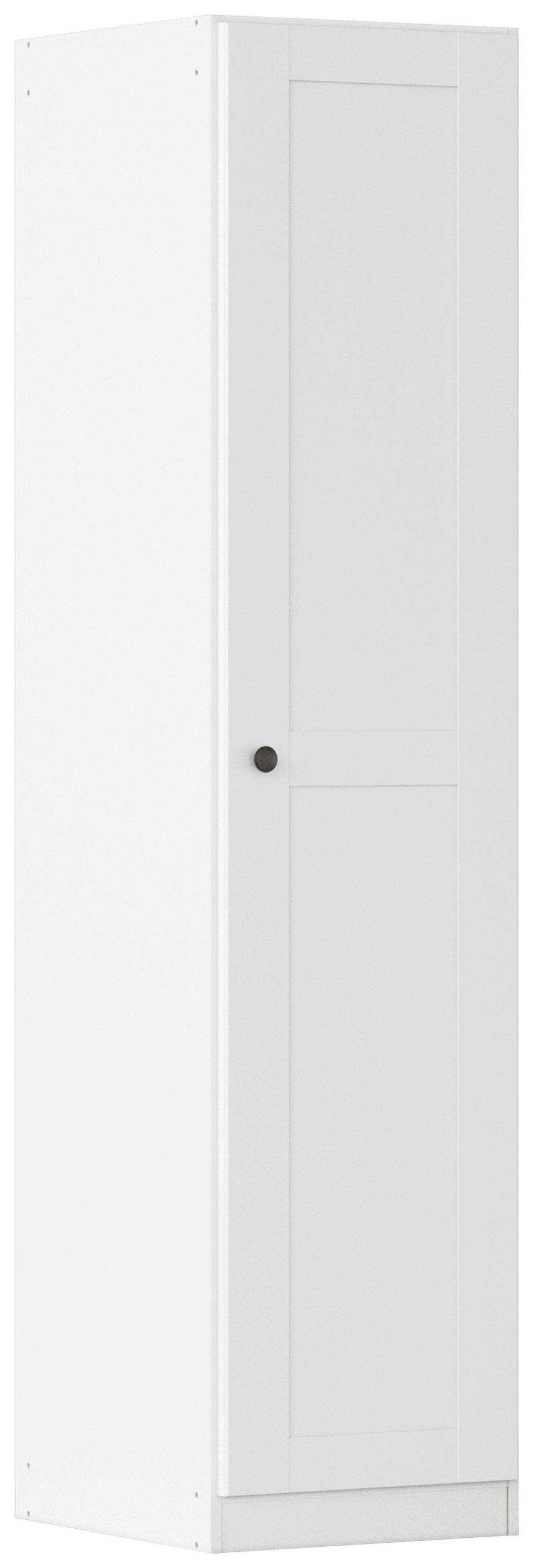 DREHTÜRENSCHRANK 47/197/54 cm,  in Weiß, 1-türig  - Alufarben/Weiß, KONVENTIONELL, Holzwerkstoff/Kunststoff (47/197/54cm) - home24