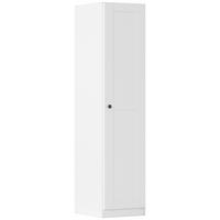 DREHTÜRENSCHRANK 47/197/54 cm,  in Weiß, 1-türig  - Alufarben/Weiß, KONVENTIONELL, Holzwerkstoff/Kunststoff (47/197/54cm) - home24