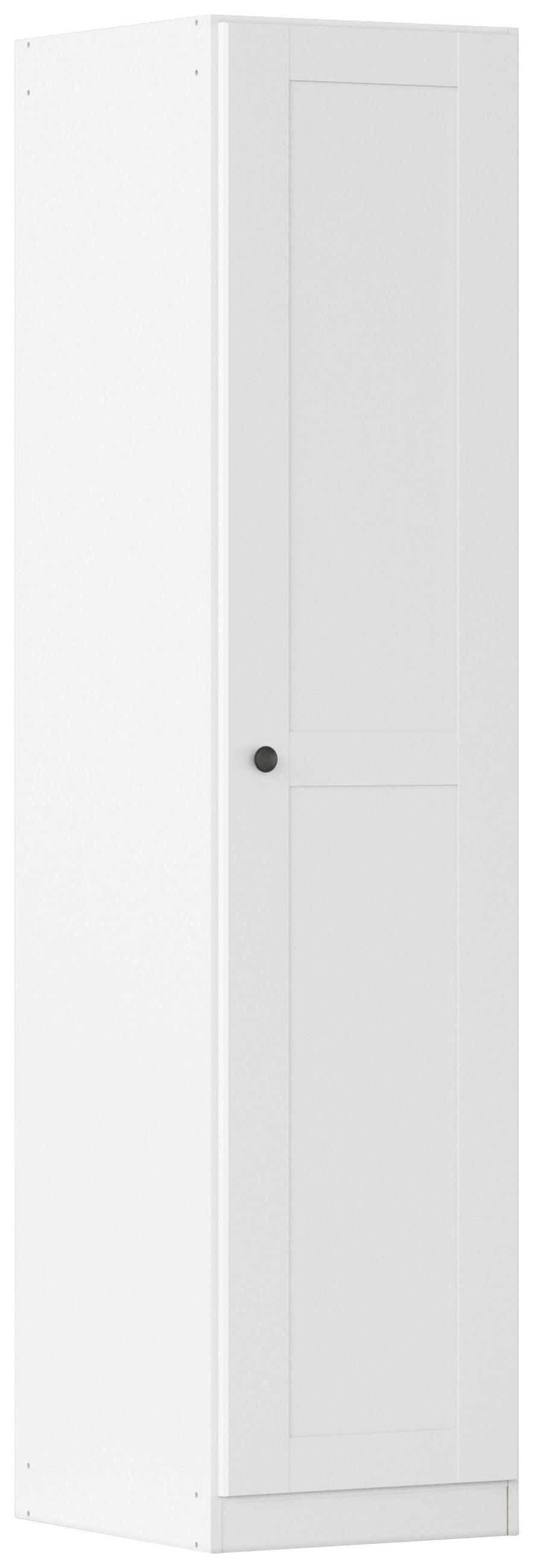 DREHTÜRENSCHRANK 47/197/54 cm,  in Weiß, 1-türig  - Alufarben/Weiß, KONVENTIONELL, Holzwerkstoff/Kunststoff (47/197/54cm) - home24