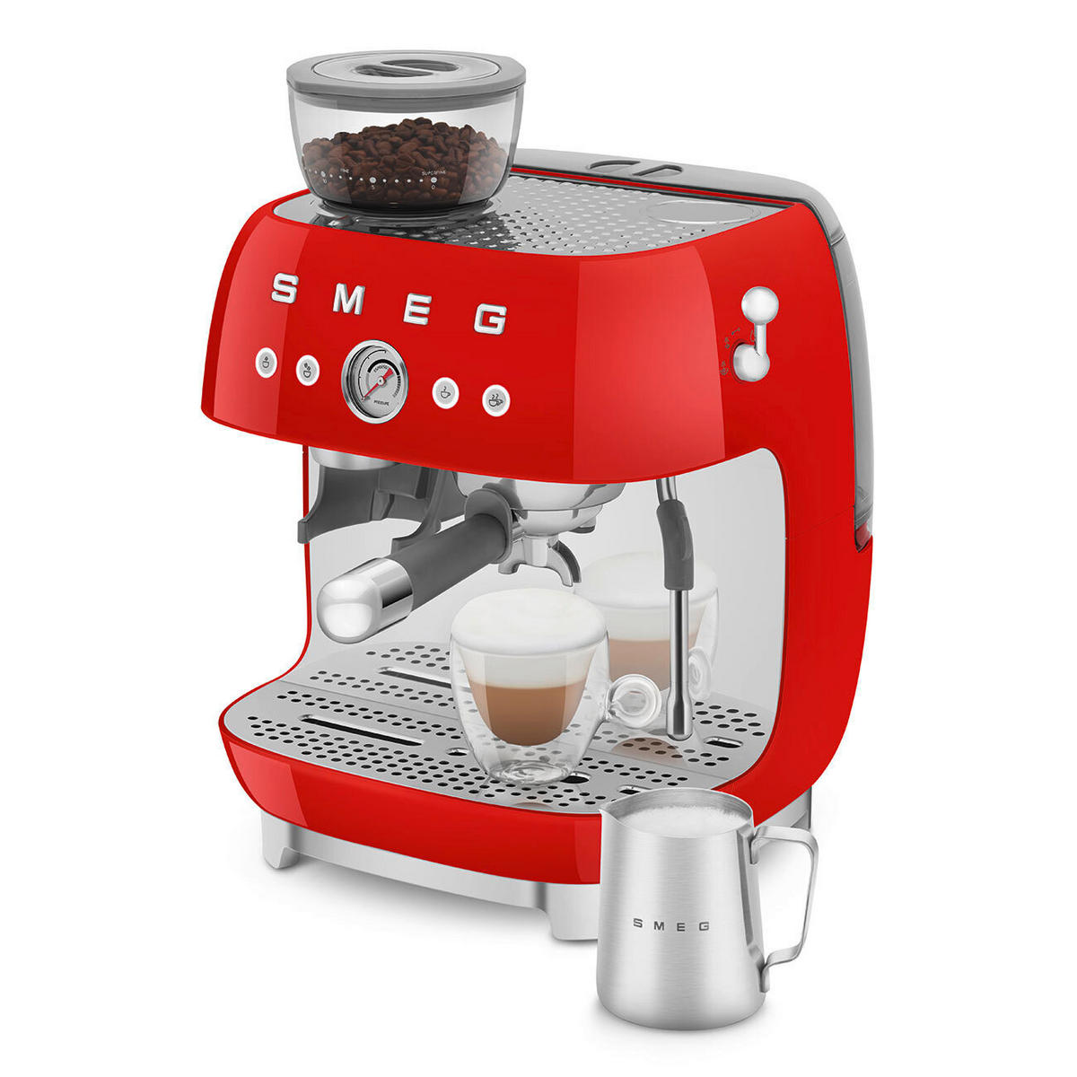 ESPRESSOMASCHINE 50's Style  - Rot, Trend, Metall (33.4/44.3/43.0cm) - SMEG