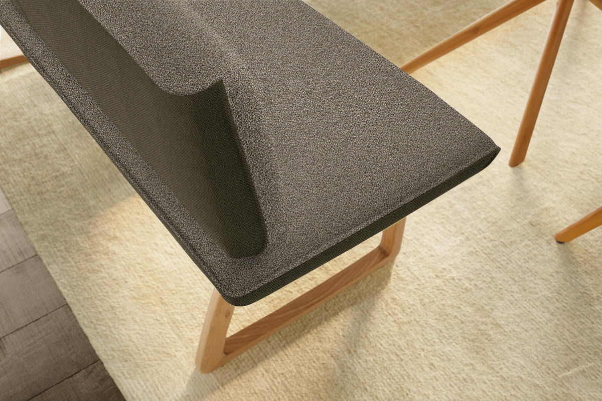 ECKBANK 237/162 cm  in Olivgrün  - Eichefarben/Olivgrün, Design, Holz/Textil (237/162cm) - Koinor
