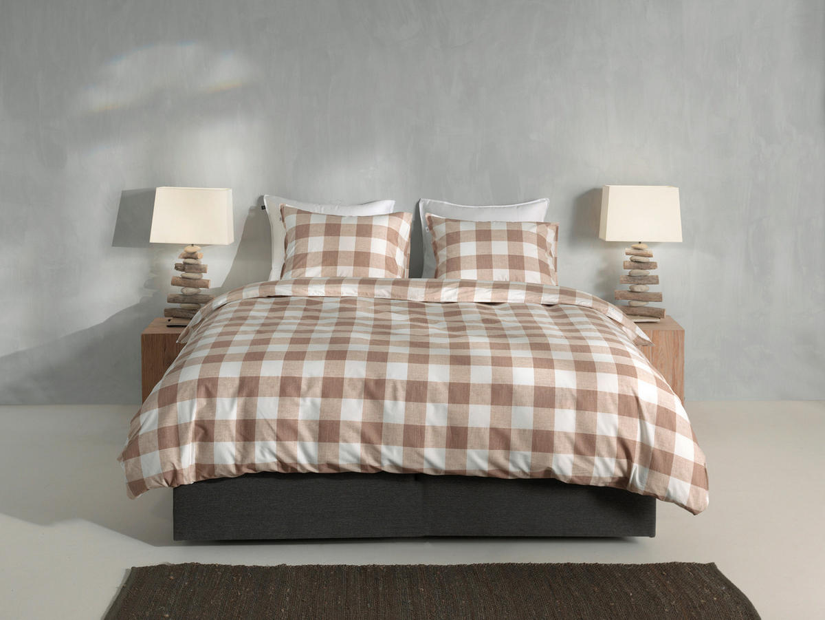 BETTWÄSCHE Quattro-di-Lino Renforcé 155/220 cm  - Beige, Basics, Textil (155/220cm)