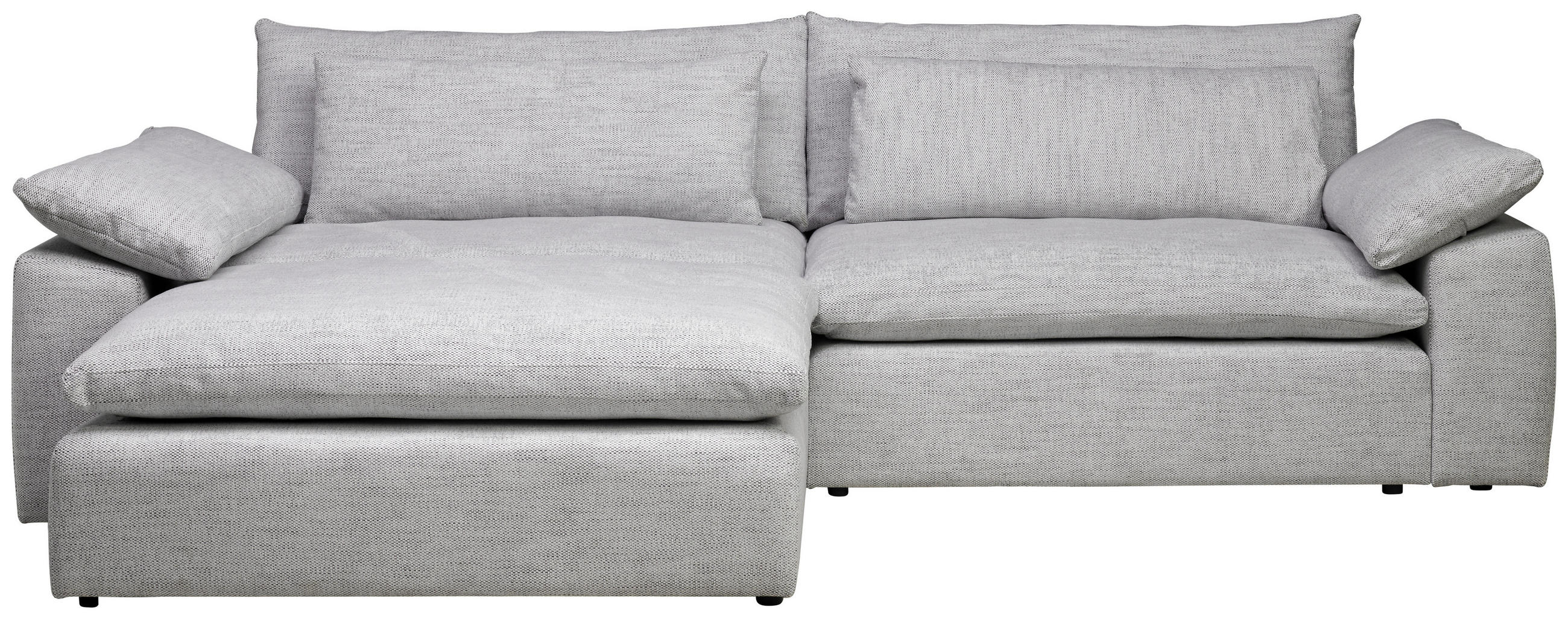 ECKSOFA  in Webstoff Grau  198/306 cm  - Schwarz/Grau, MODERN, Kunststoff/Textil (198/306cm) - Carryhome