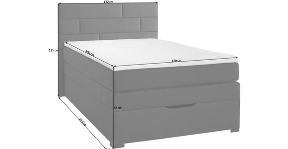 BOXSPRINGBETT 120/200 cm  in Hellgrau  - Wengefarben/Hellgrau, KONVENTIONELL, Textil (120/200cm) - Carryhome