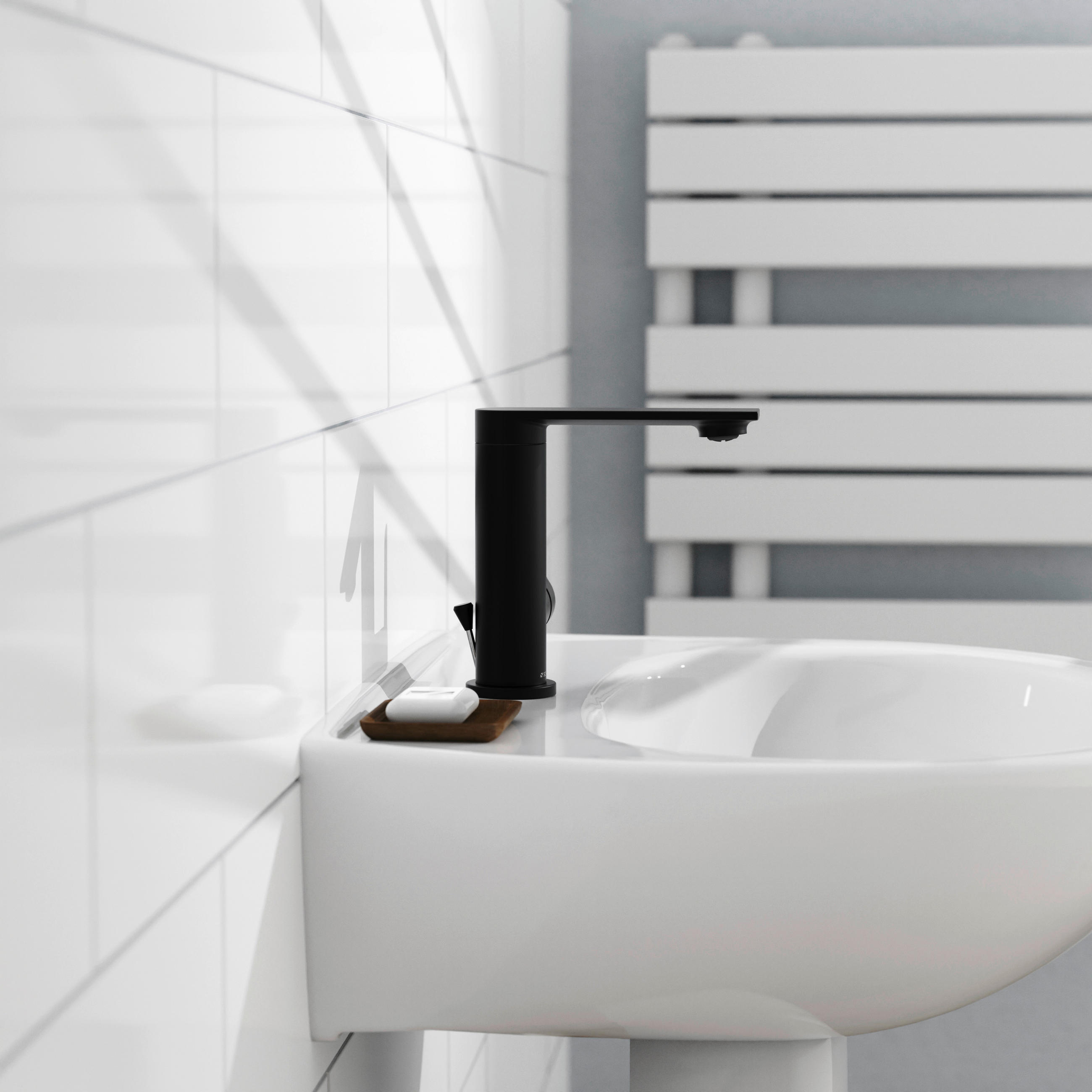 WASCHTISCHARMATUR 32416  - Schwarz, Basics, Metall (5,5/17/17,5cm) - Schütte