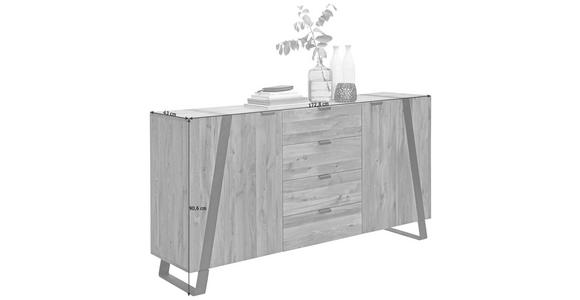 SIDEBOARD in 172,8/90,6/43 cm - Eichefarben/Schwarz, Trend, Holz/Metall (172,8/90,6/43cm) - Landscape