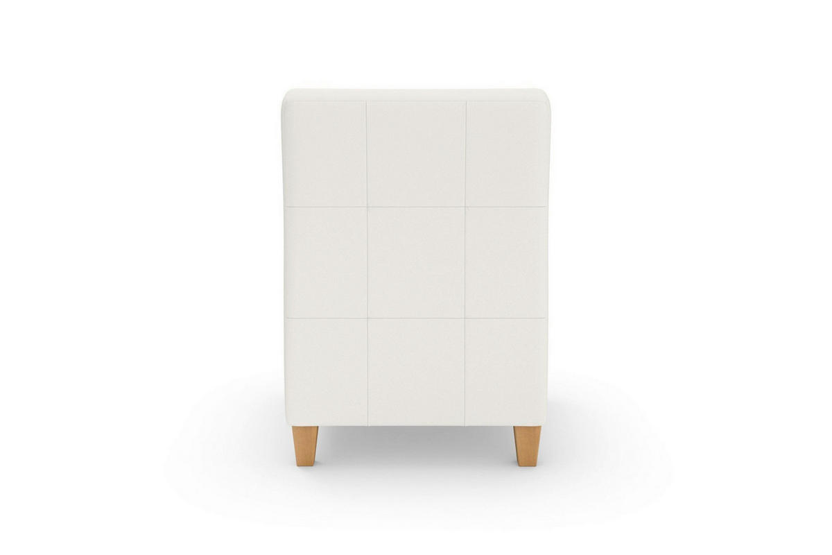 KRESLO, koža, biela - biela/farba duba, Basics, koža/drevo (70/93/75cm) - Sit & More