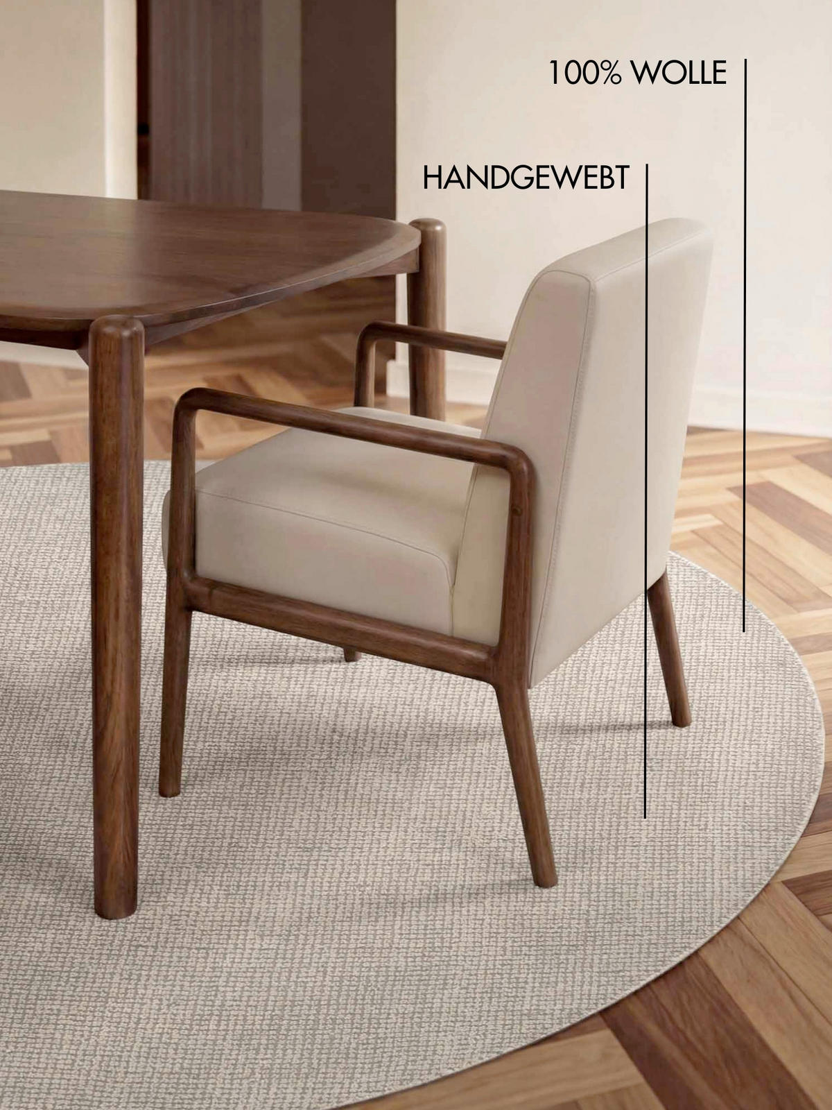 WOLLTEPPICH 200 cm Grennwich Creme rund  - Creme, Basics, Textil (200cm) - Ted Baker