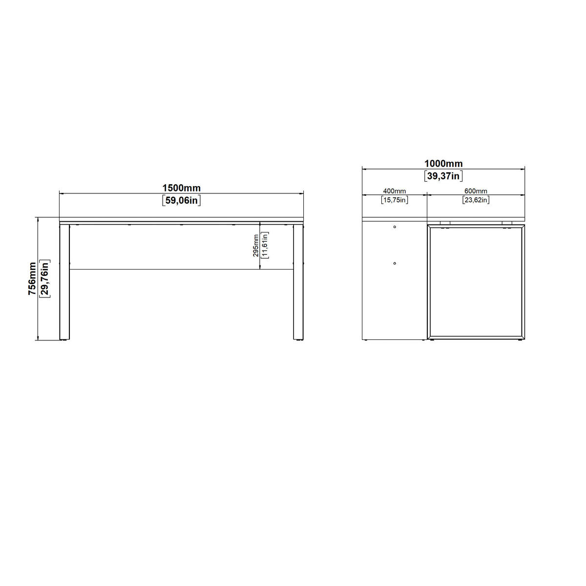 SCHREIBTISCHKOMBINATION Grau, Eichefarben  - Eichefarben/Grau, MODERN, Holzwerkstoff (160/100/75,6cm) - MID.YOU