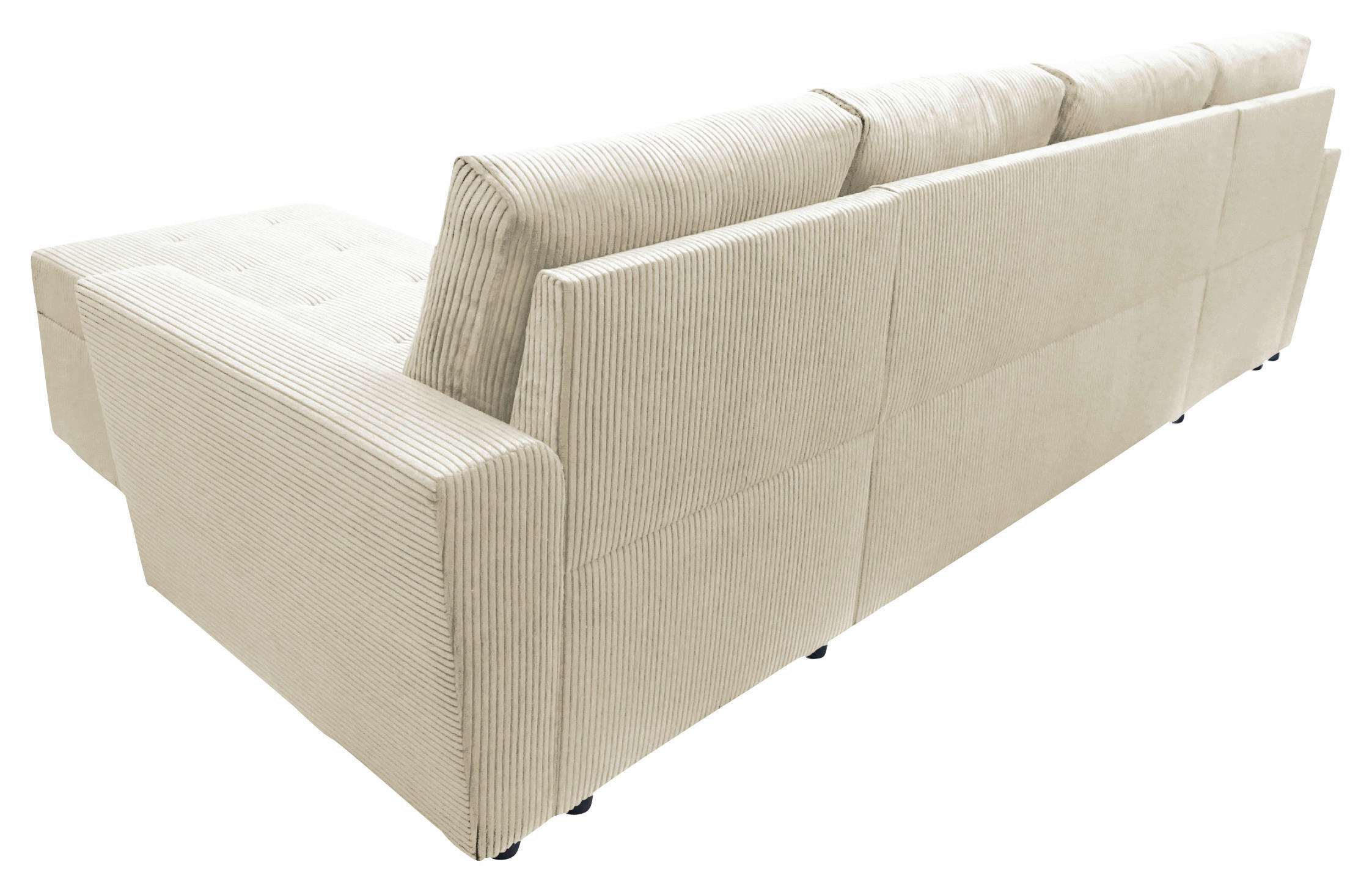 WOHNLANDSCHAFT in Cord Beige  - Beige/Schwarz, Design, Kunststoff/Textil (155/294/155cm) - MID.YOU