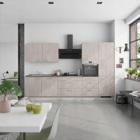 KÜCHENLEERBLOCK Riva 330 cm  in Grau, Schieferfarben, Hellgrau  - Schieferfarben/Edelstahlfarben, MODERN, Holzwerkstoff/Metall (330cm) - Nobilia