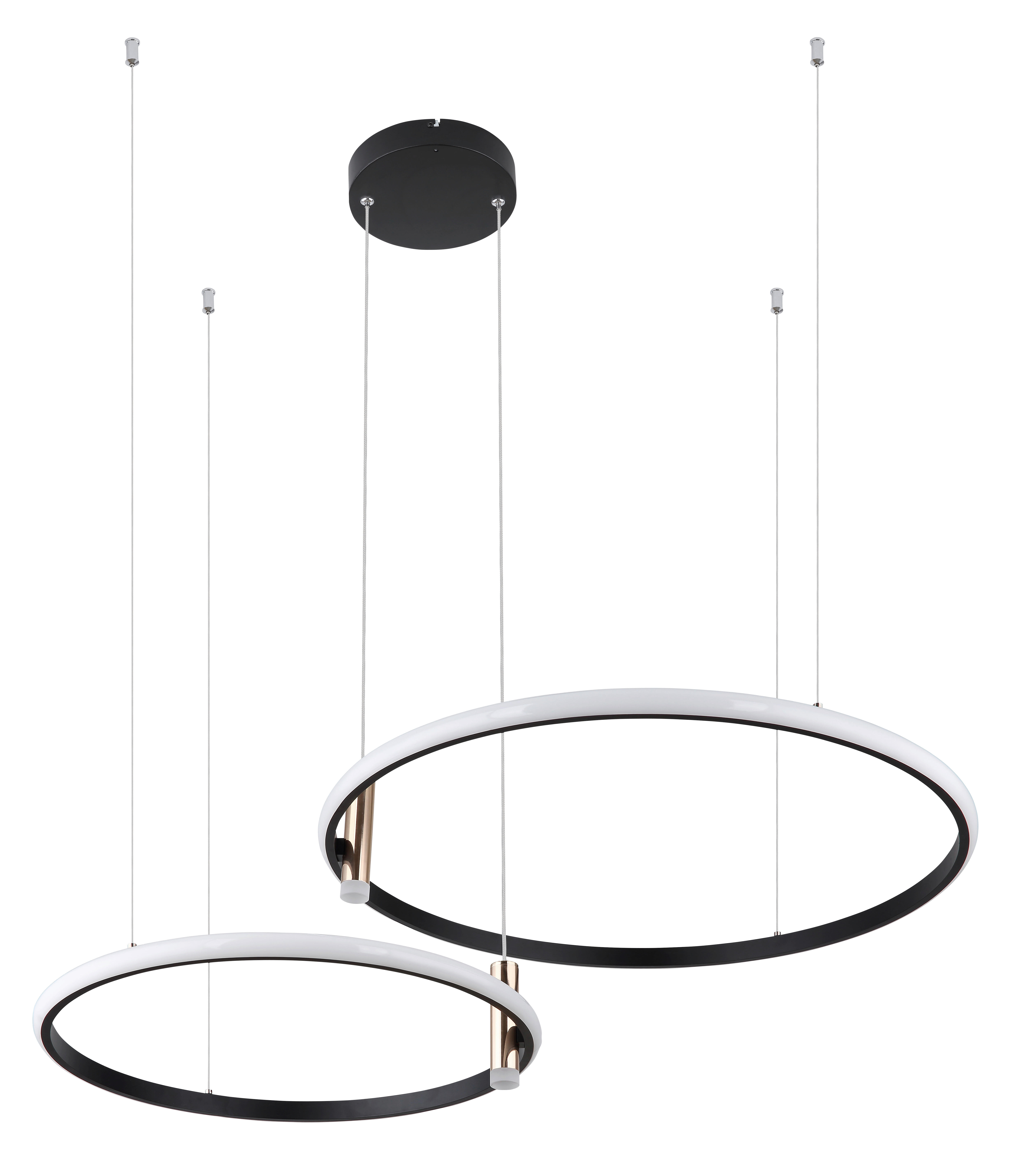 ZÁVESNÉ LED SVIETIDLO, 102,5/70/150 cm - čierna/zlatá, Design, kov/plast (102,5/70/150cm) - Globo
