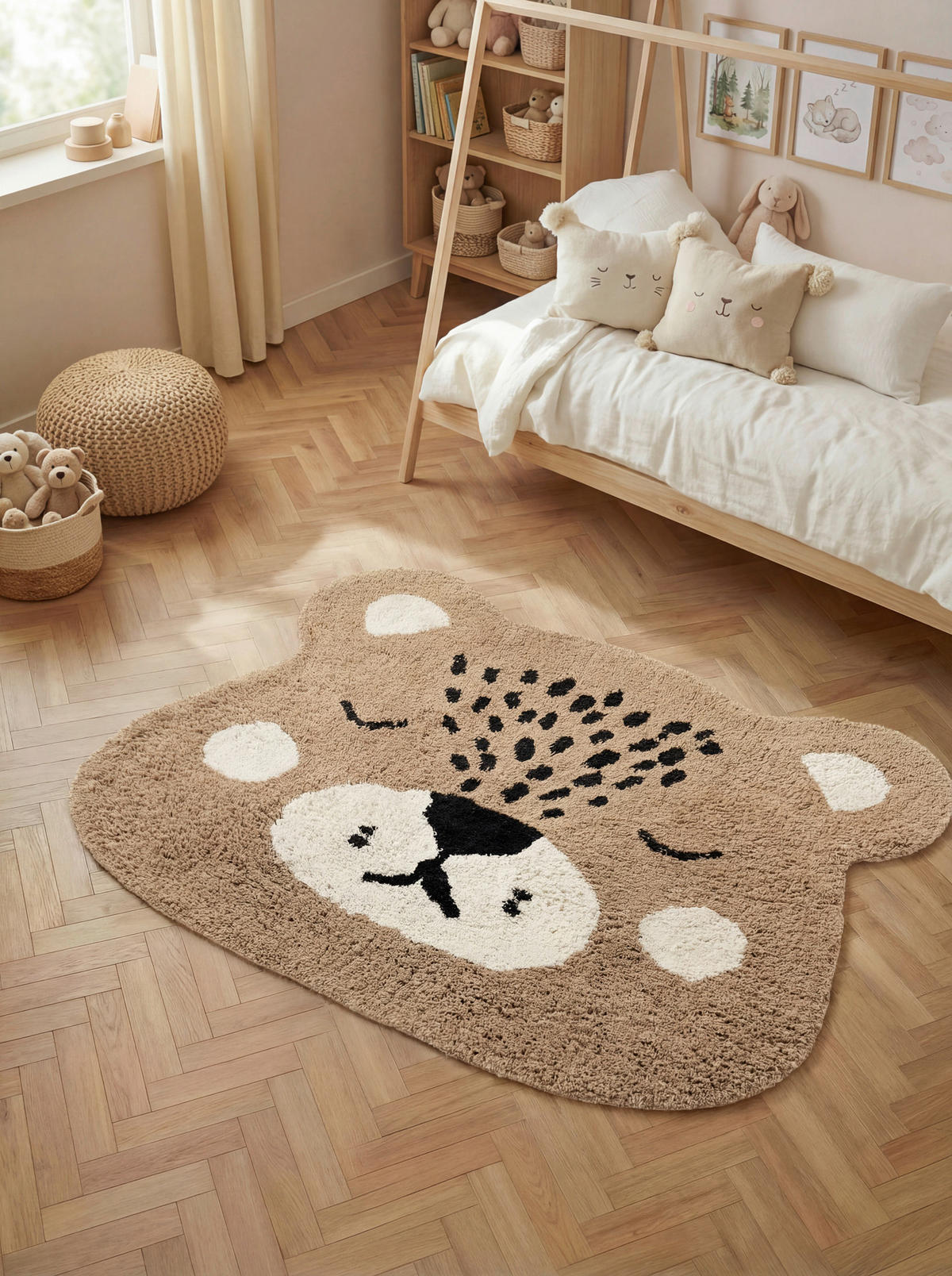 KINDERTEPPICH 93/120 cm Snuggle Bea  - Hellbraun, Basics, Kunststoff/Textil (93/120cm) - Hanse Home