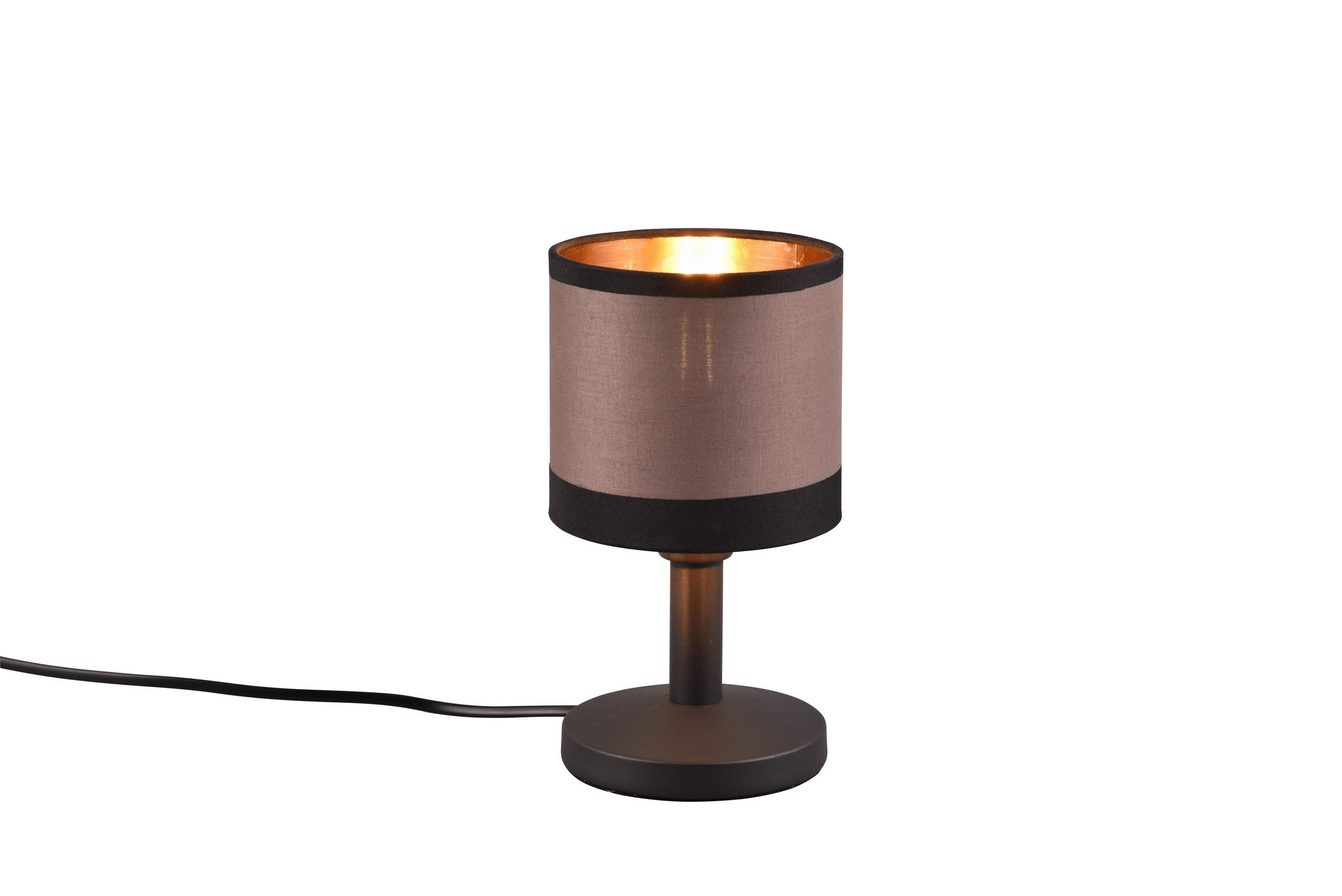 BORDSLAMPA DAVOS 12/22,5 cm   - svart/guldfärgad, Basics, metall/textil (12/22,5cm)
