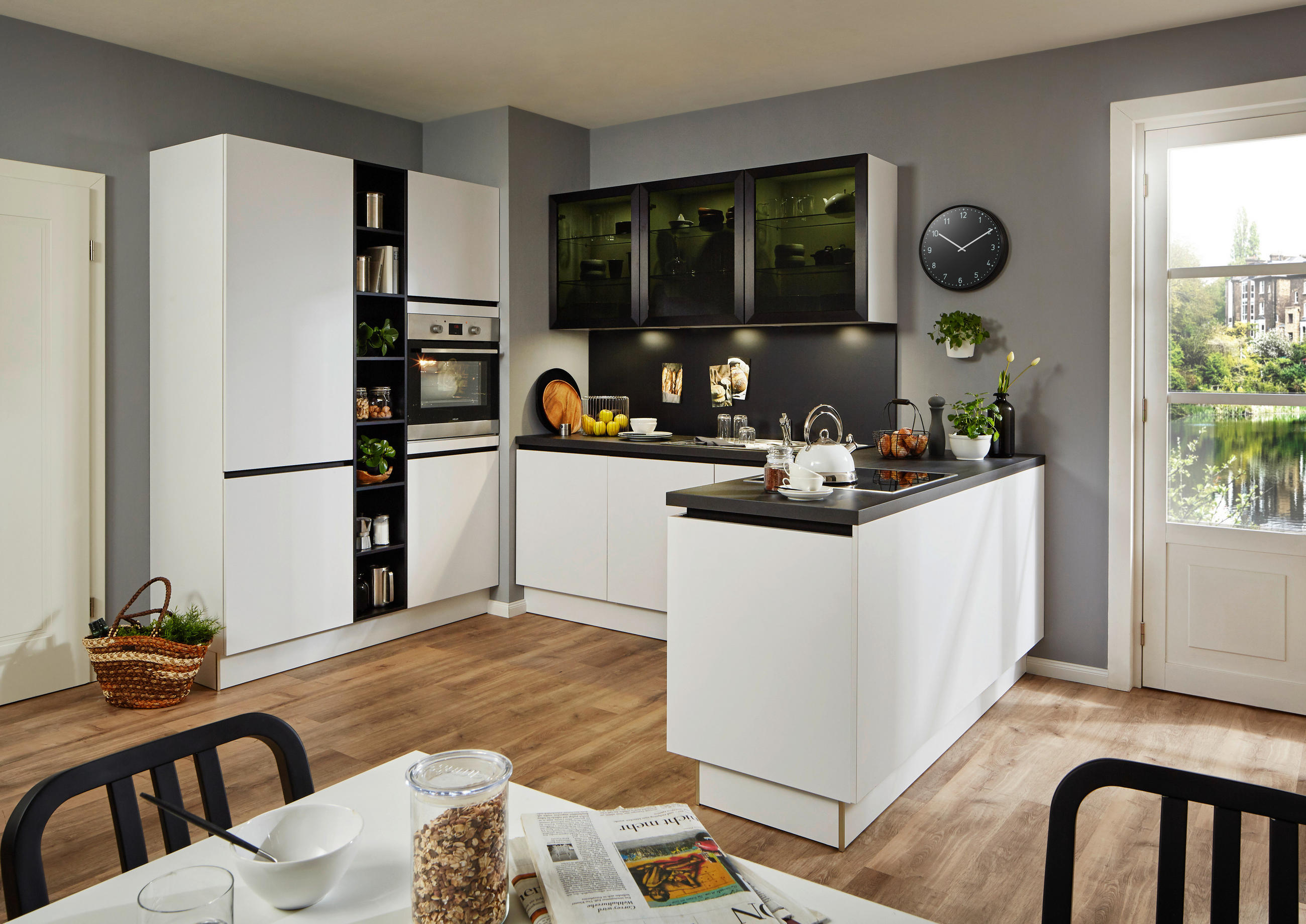 EINBAUKÜCHE LASER SOFT  - Weiß, LIFESTYLE, Holzwerkstoff - Moderano