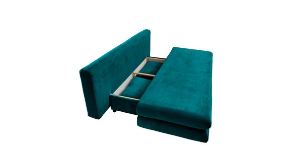 SCHLAFSOFA Samt Petrol  - Chromfarben/Petrol, Design, Kunststoff/Textil (196/74/90cm) - Carryhome