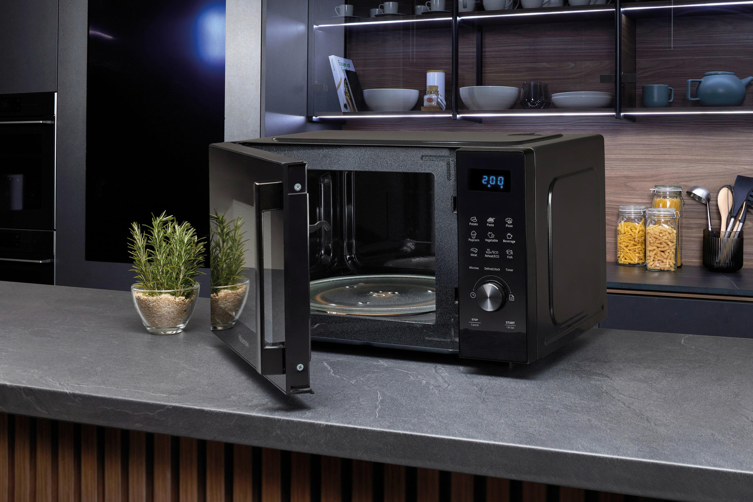 MIKROWELLE H23MOBSD1H  - Schwarz, MODERN, Glas/Kunststoff (48/29,5/33,7cm) - Hisense