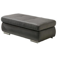 HOCKERTextil Grau  - Silberfarben/Grau, Design, Textil/Metall (129/47/64cm) - Beldomo Style