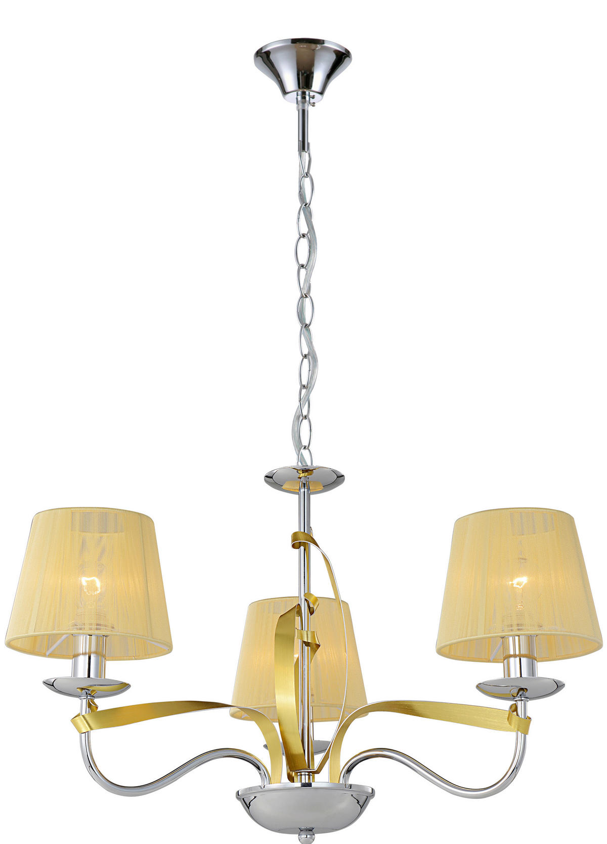 PENDELLAMPA Diva 60/60/100 cm  - kromfärg/guldfärgad, Klassisk, metall (60/60/100cm)