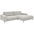 ECKSOFA Weiß Feincord  - Schwarz/Weiß, Design, Textil/Metall (293/207cm) - Dieter Knoll