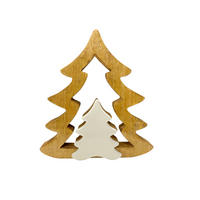 DEKOBAUM  - Naturfarben/Weiß, LIFESTYLE, Holz (27,5/30/3,25cm) - X-Mas