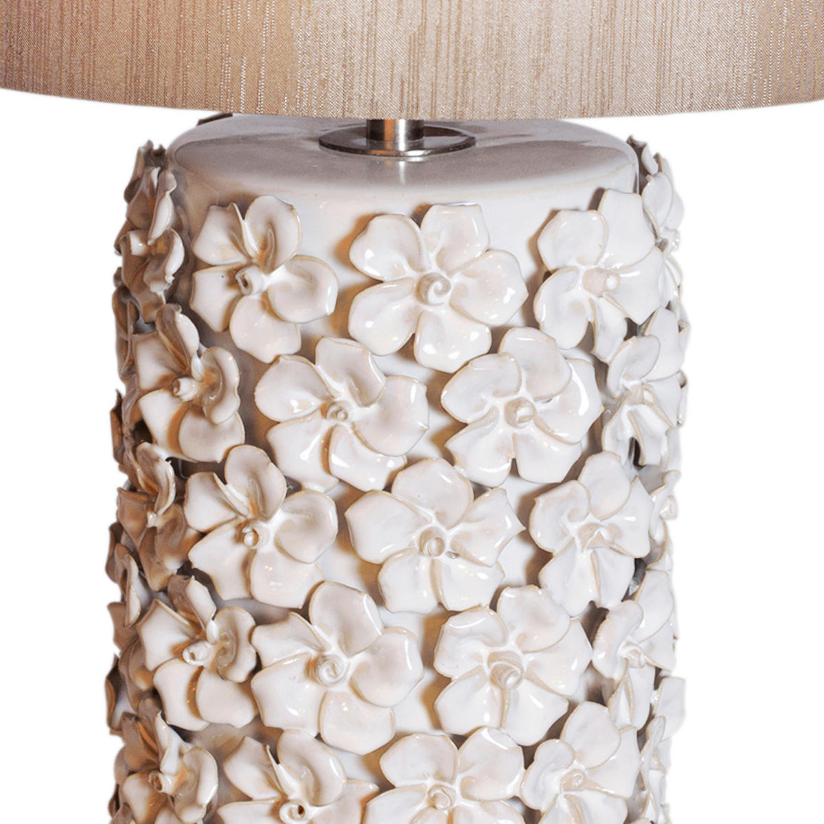 TISCHLEUCHTE 30/54.5 cm   - Beige, KONVENTIONELL, Keramik/Textil (30/54.5cm)