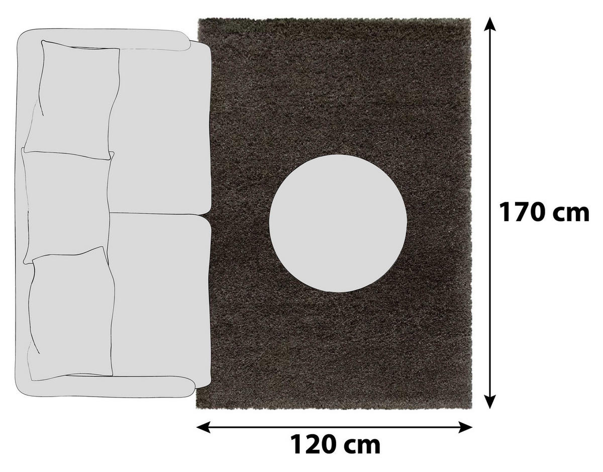 KOBEREC S VYSOKÝM VLASOM, 120/170 cm, hnedá - hnedá, Basics, textil (120/170cm) - Novel